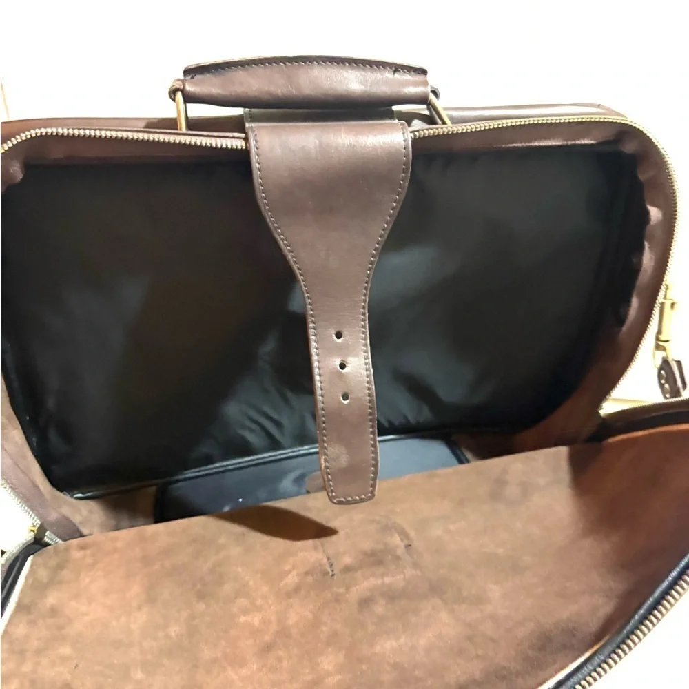 Vintage unisex briefcase, travel work weekend Brown Leather Bag